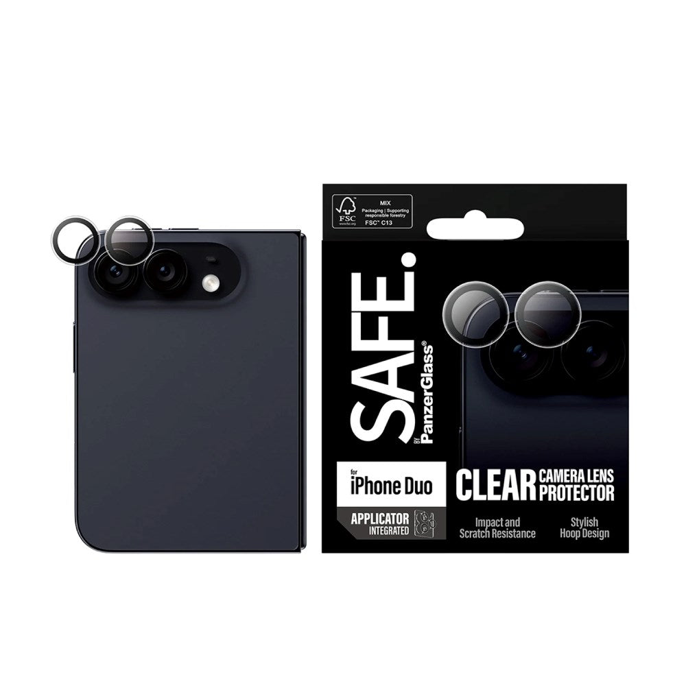 iPhone Duo Safe By PanzerGlass Kameraskydd - Återvunnet glas - Genomskinlig