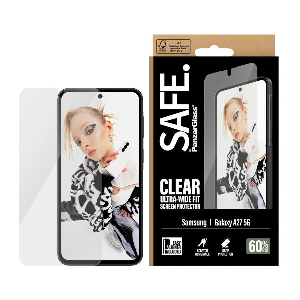 Samsung Galaxy A27 SAFE by PanzerGlass Ultra-Wide Fit Skärmskyddsglas med EasyAligner - Genomskinlig