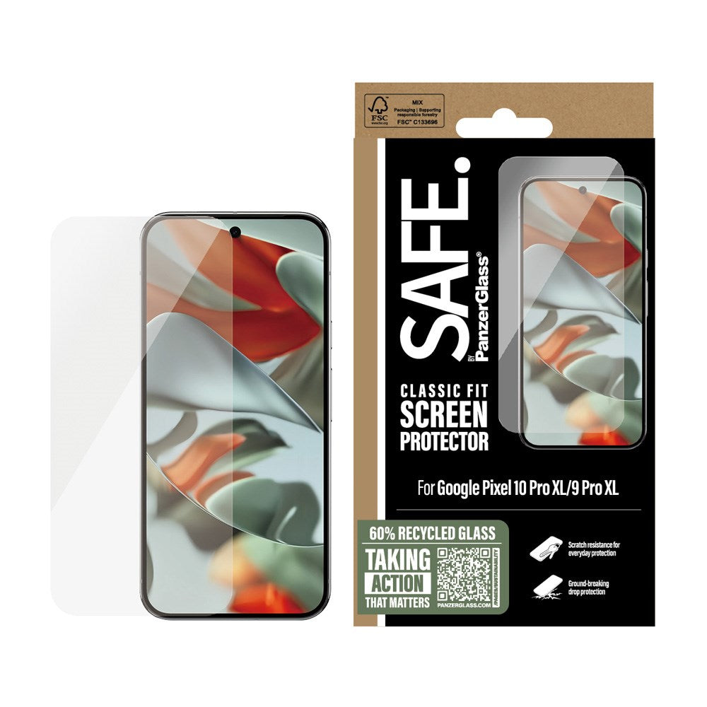 SAFE by PanzerGlass Google Pixel 10 Pro XL / 9 Pro XL Classic Fit Skärmskyddsglas - Genomskinlig