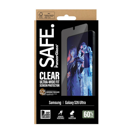 Samsung Galaxy S26 Ultra SAFE by PanzerGlass Ultra-Wide Fit Skärmskyddsglas - Genomskinlig