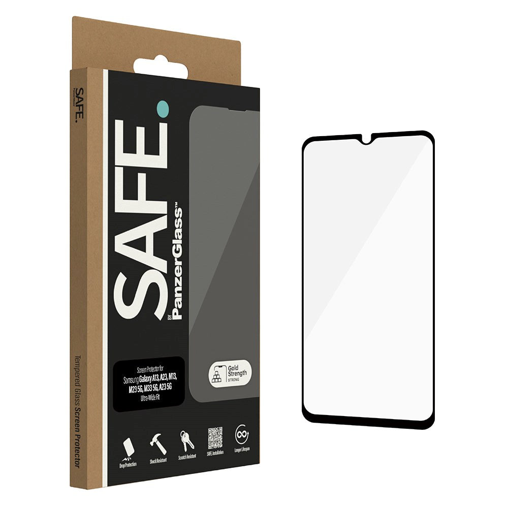 Samsung Galaxy A13 / A23 / A23 (5G) / M13 / M23 (5G) / M33 (5G) Safe By PanzerGlass® Ultra-Wide Fit Skärmskydd - Case Friendly - Gold Strength - Genomskinlig