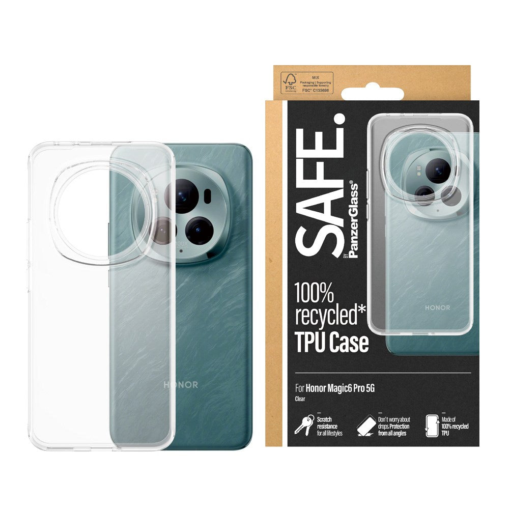 Honor Magic6 Pro Safe By PanzerGlass® Fleksibelt Plast Skal - Genomskinlig