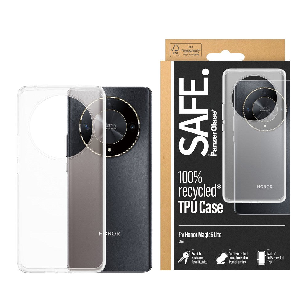 Honor Magic6 Lite Safe By PanzerGlass® Fleksibelt Plast Skal - Genomskinlig