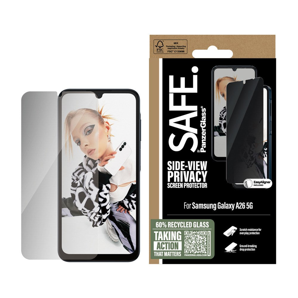 SAFE by PanzerGlass Samsung Galaxy A26 (5G) Ultra-Wide Fit Skärmskyddsglas - Privacy Funktion - Genomskinlig