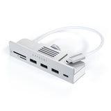 Satechi 6-i-1 USB-C Clamp Hub för iMac 2021 (24 ")-USB Hub & Card Reader-Silver