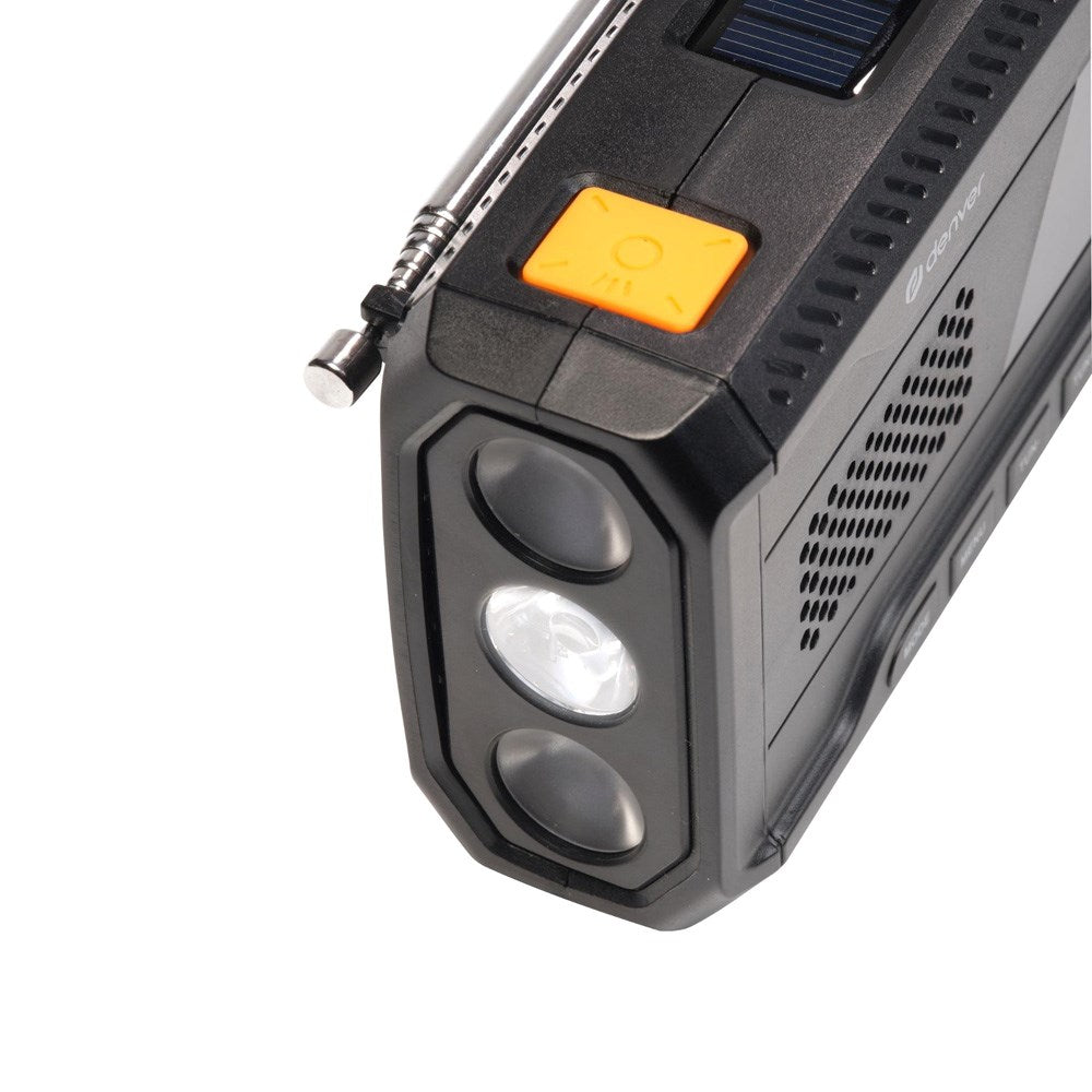 Denver Nödradio med DAB+ / FM-Radio - Bluetooth - Ficklampa - Svart