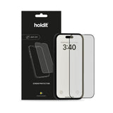 iPhone 15 Pro Holdit Skärmskydd Härdat Glas 9H m. Privacy Funktion - Svart Kant