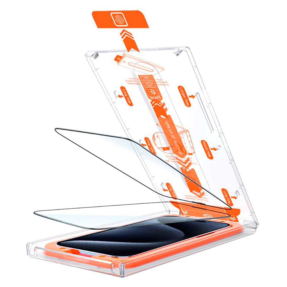 iPhone 15 Mobile Origin Skyddsglas - Case Friendly - 2-Pack - Svart Kant