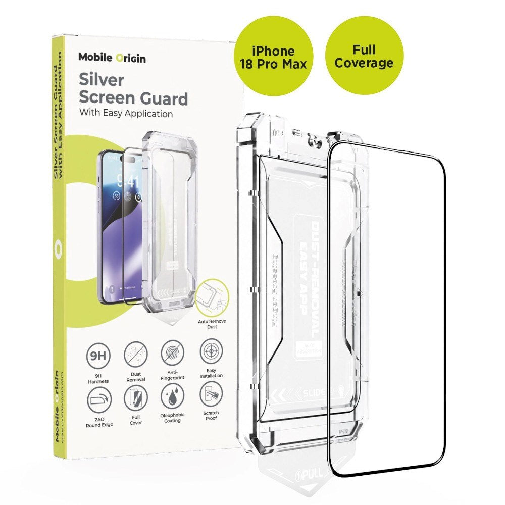 iPhone 18 Pro Max Mobile Origin Screen Guard Skärmskyddsglas med Easy Applicator - Genomskinligt