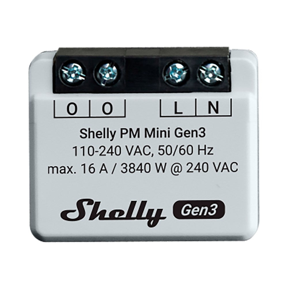 Shelly Plus PM Mini (Gen3) Smart Power Meter - Grå