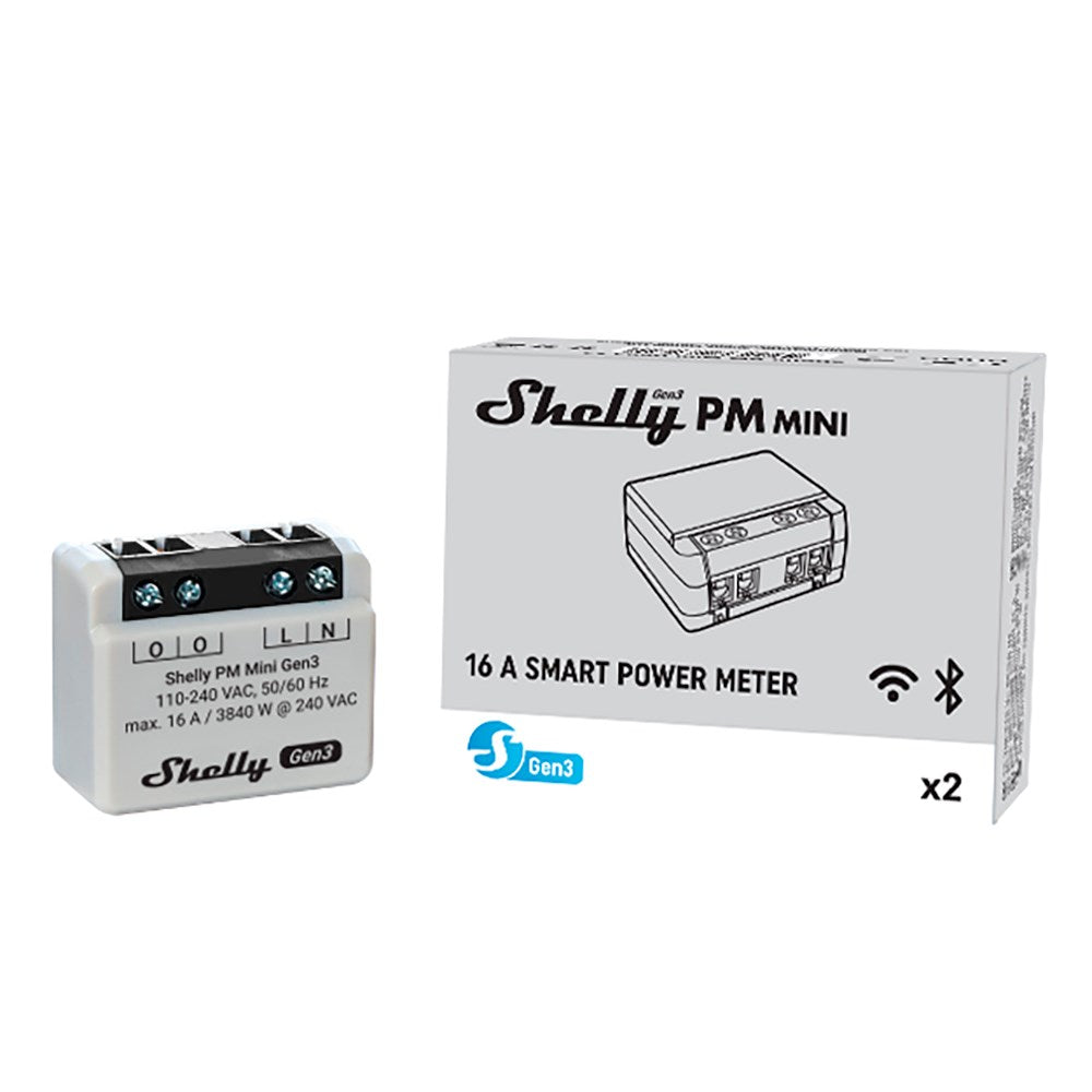 Shelly Plus PM Mini (Gen3) Smart Power Meter - Grå