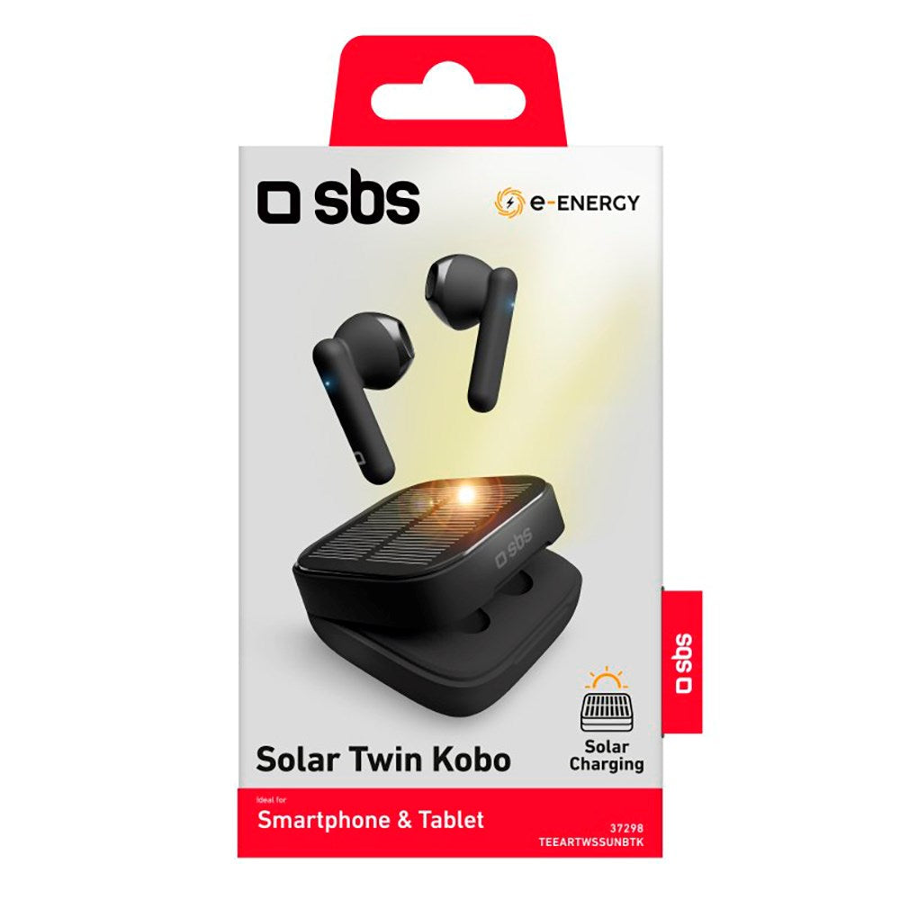 SBS Kobo Solar Twin True Wireless In-Ear Hörlurar med Solar Charging - Svart