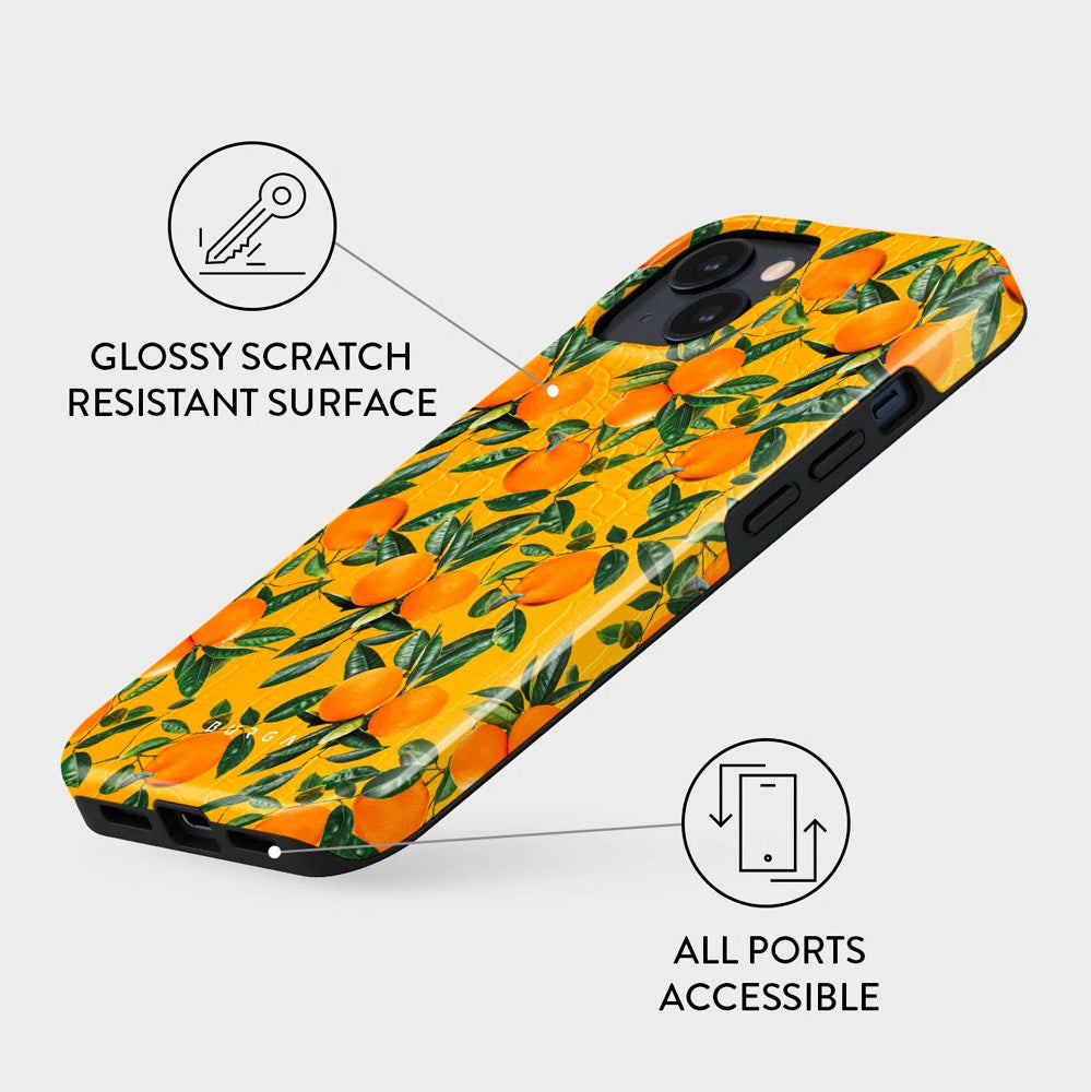 iPhone 14 Burga Tough Fashion Skal - Orange Lemonade