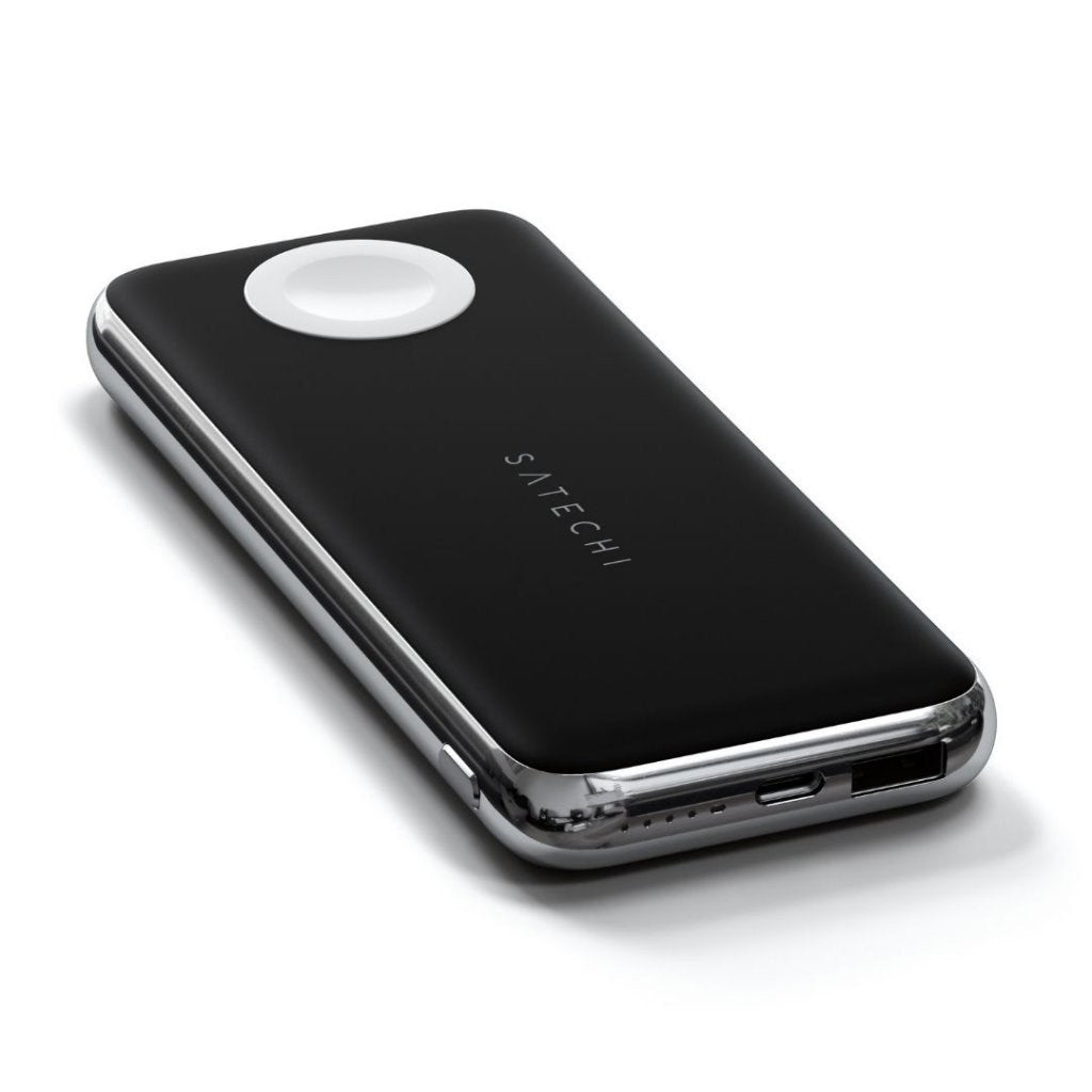 Satechi Quatro Wireless PowerBank PD 18W 10.000mAh med USB-A och USB-C - Svart