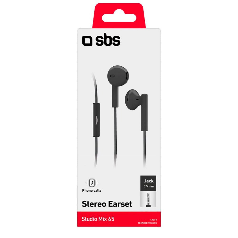 SBS Studio Mix 65 Hörlurar In-Ear med Jackstik 3.5mm & Mikrofon - Svart