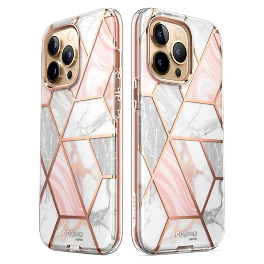 iPhone 14 Pro Max i-Blason Cosmo Marble Skal med Skärmskydd - Rosa