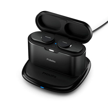 Philips Fidelio T1 True Wireless Headset In-Ear med Trådlös Qi-laddning - Svart