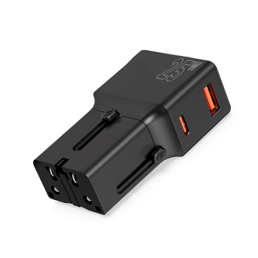 Mobile Origin Resa Adapter EU/US/UK/AU 25W - Svart