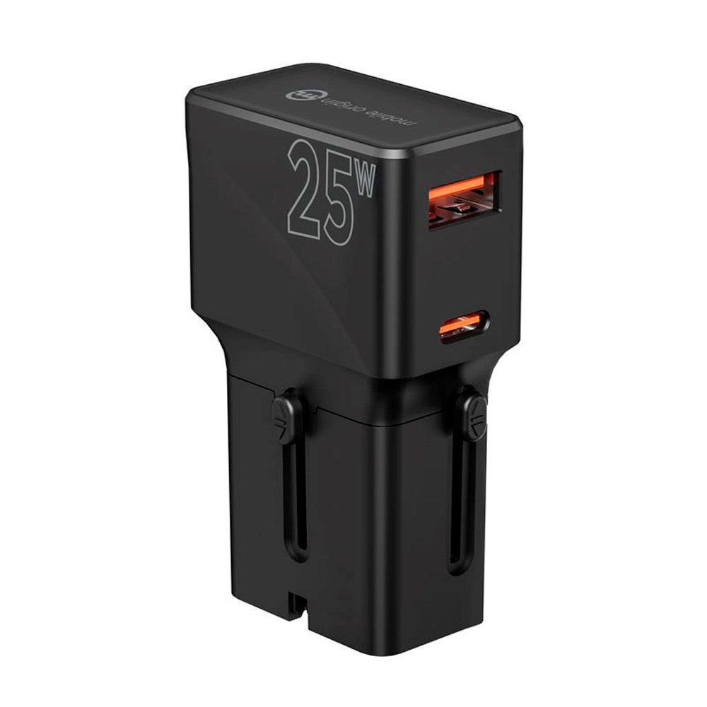 Mobile Origin Resa Adapter EU/US/UK/AU 25W - Svart