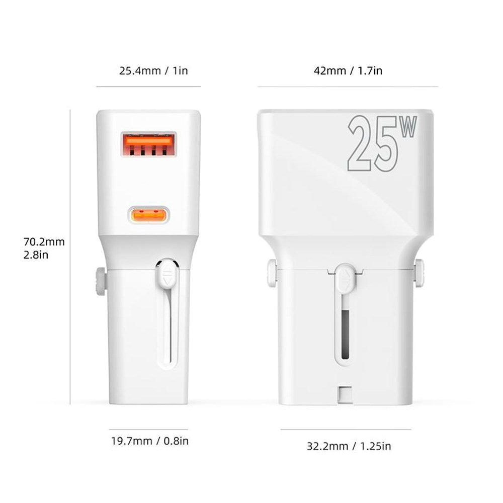 Mobile Origin Resa Adapter EU/US/UK/AU 25W - Vit