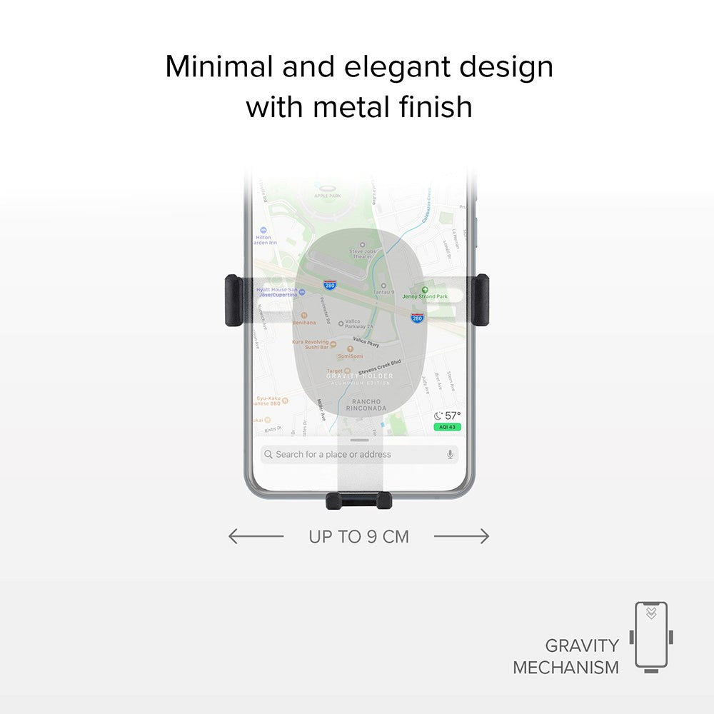 SBS Gravity Mobilhållare för Bilens Ventilation - Max Mobil: 85mm - Svart