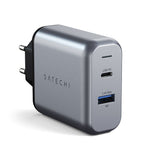 Satechi USB-C 30W PD Väggladdare med USB-A och USB-C - Space Grey