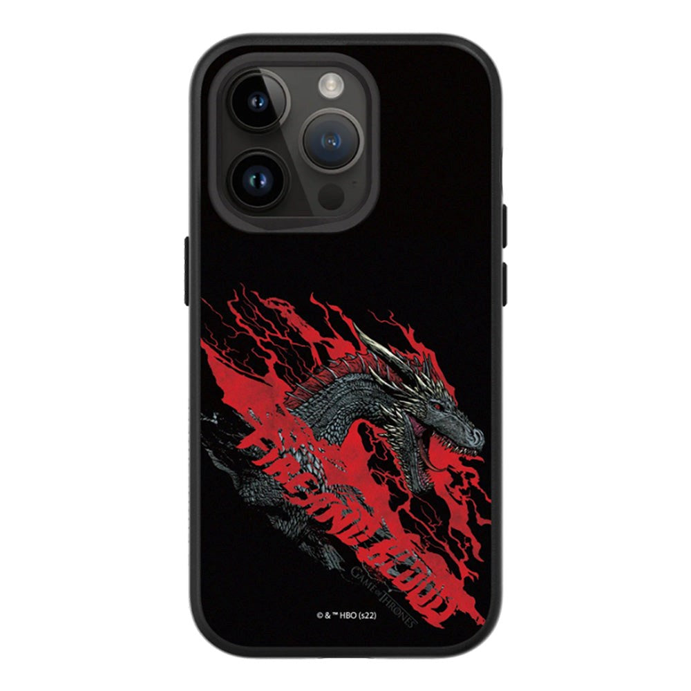 iPhone 14 Pro RhinoShield SolidSuit Tåligt Skal - Game of Thrones - Dragon Fire & Blood