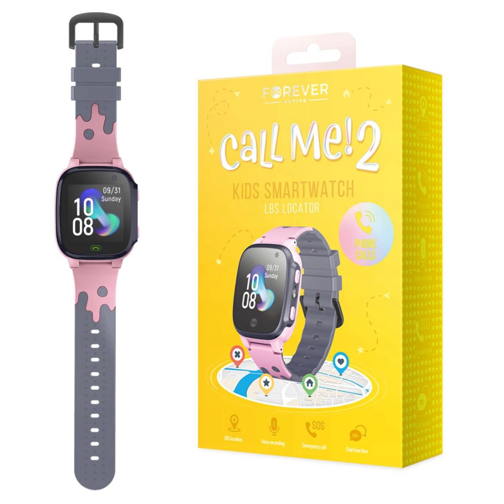 Forever Call Me 2 KW-60 - Børne Smartwatch - Pink