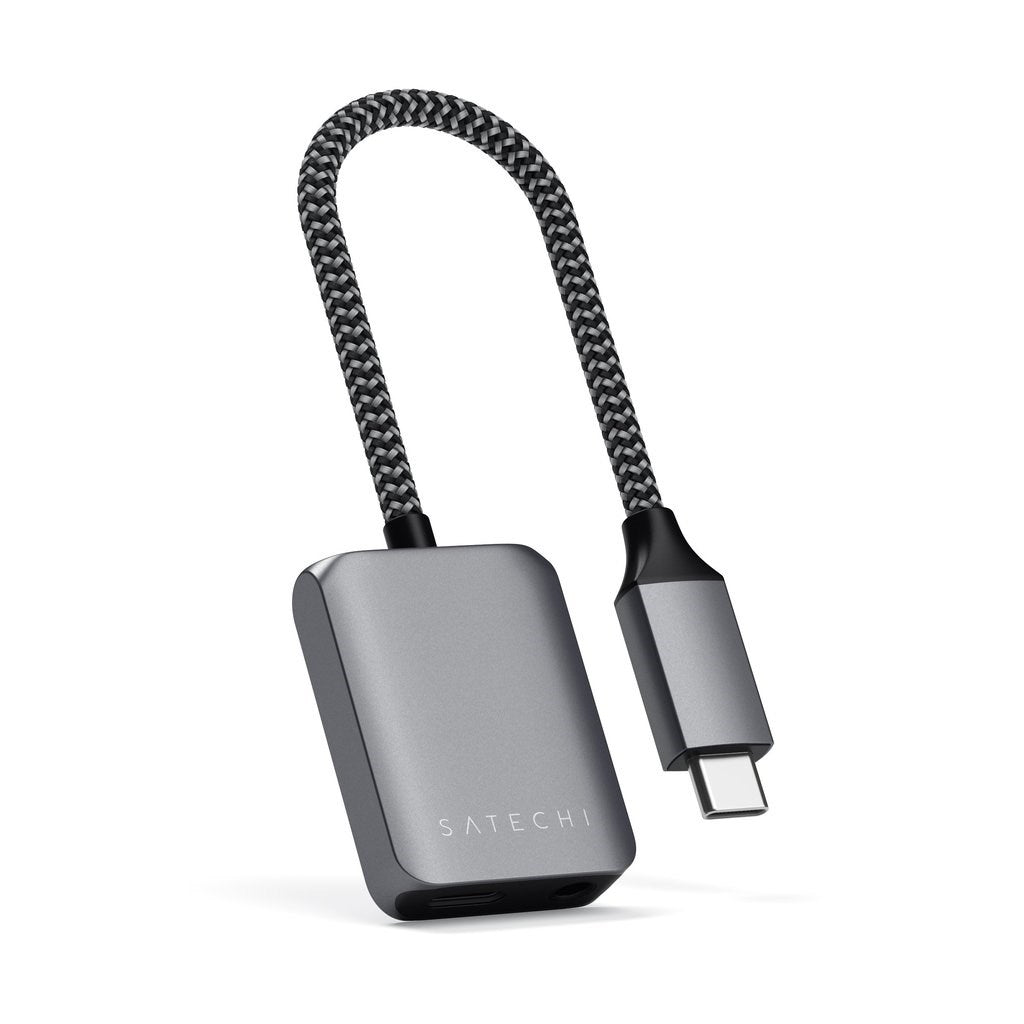 Satechi USB-C till Jack 3,5 mm & USB-C-adapter-Space Grey