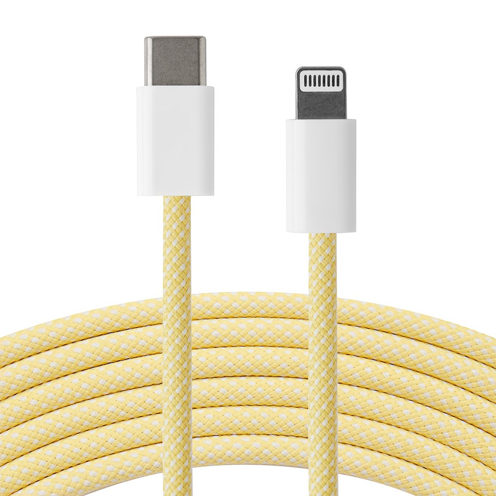 Xceed Braided USB-C till Lightning Kabel PD 60W - 2m - Gul