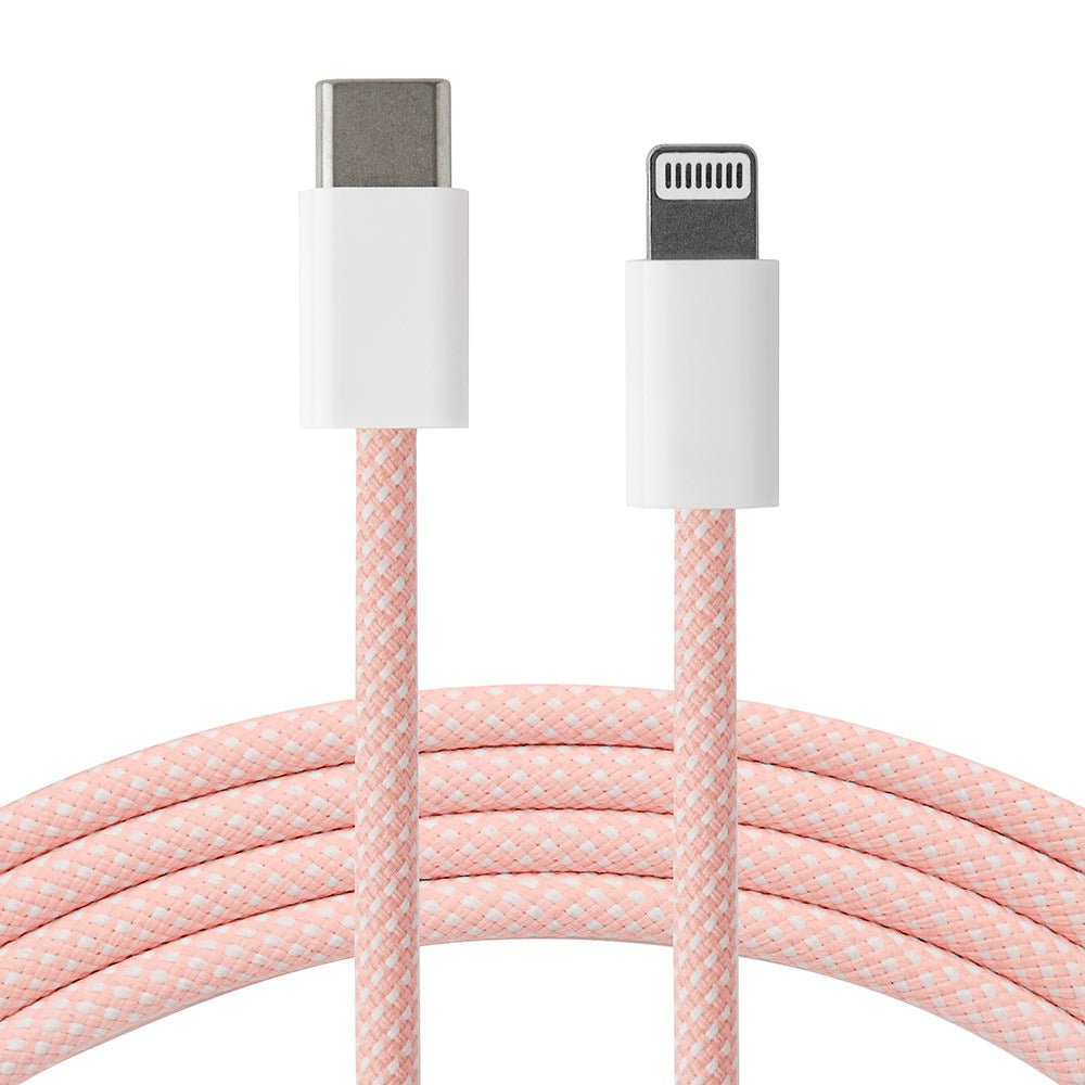 Xceed Braided USB-C till Lightning Kabel PD 60W - 1m - Rosa