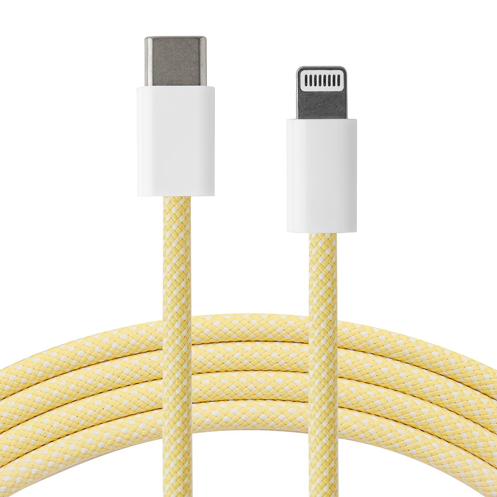 Xceed Braided USB-C till Lightning Kabel PD 60W - 1m - Gul