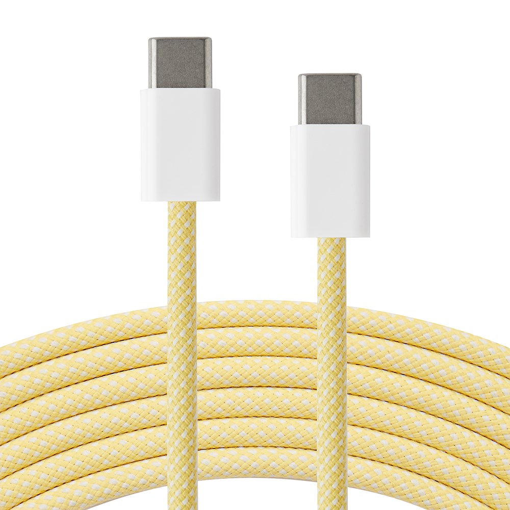 Xceed Braided USB-C till USB-C PD 60W - 2m - Gul