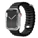 Vonmählen Apple Watch (38/40/SE/41/42mm) Wave Band Silikon Rem - Svart