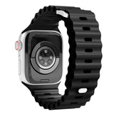 Vonmählen Apple Watch (38/40/SE/41/42mm) Wave Band Silikon Rem - Svart