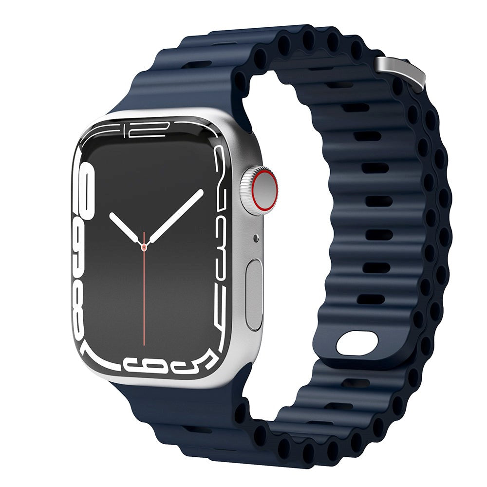 Vonmählen Apple Watch (38/40/SE/41/42mm) Wave Band Silikon Rem - Blå