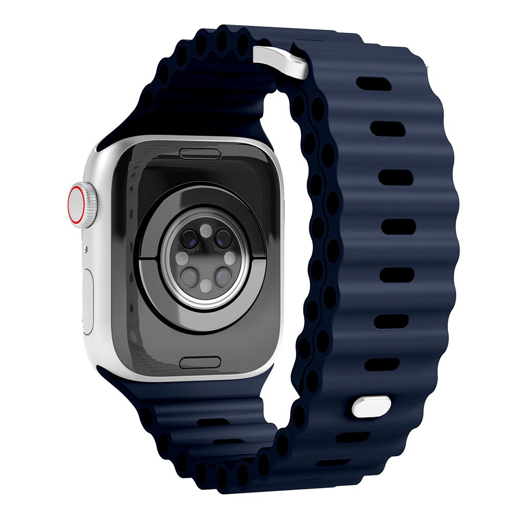 Vonmählen Apple Watch (38/40/SE/41/42mm) Wave Band Silikon Rem - Blå