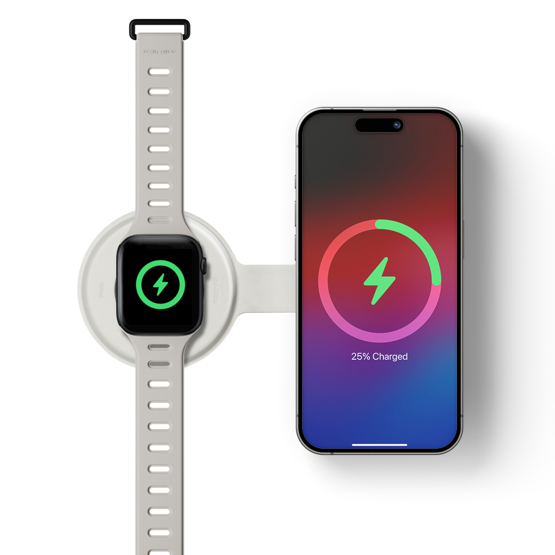 Native Union Voyage 2-i-1 Qi2 Trådlös Laddare - Beige