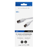 Antennkabel Koaxial 90DB F-M - 3m Vit