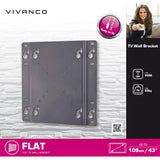 Vivanco Fast TV-Väggfäste för 20 kg / 43" - Svart