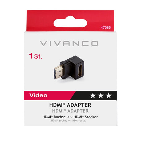 Vivanco HDMI-Adapter (Hona till Hane) med 90° Vinkel - Svart