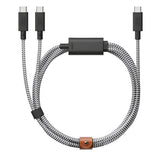 Native Union 2-i-1 USB-C till USB-C Kabel 140W - 2m - Zebra