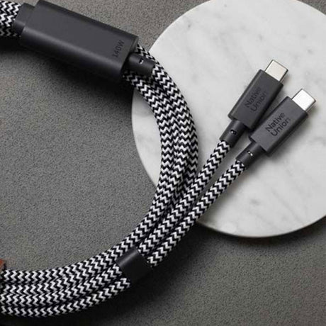 Native Union 2-i-1 USB-C till USB-C Kabel 140W - 2m - Zebra