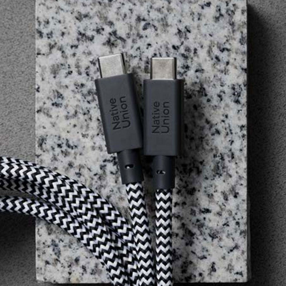 Native Union 2-i-1 USB-C till USB-C Kabel 140W - 2m - Zebra