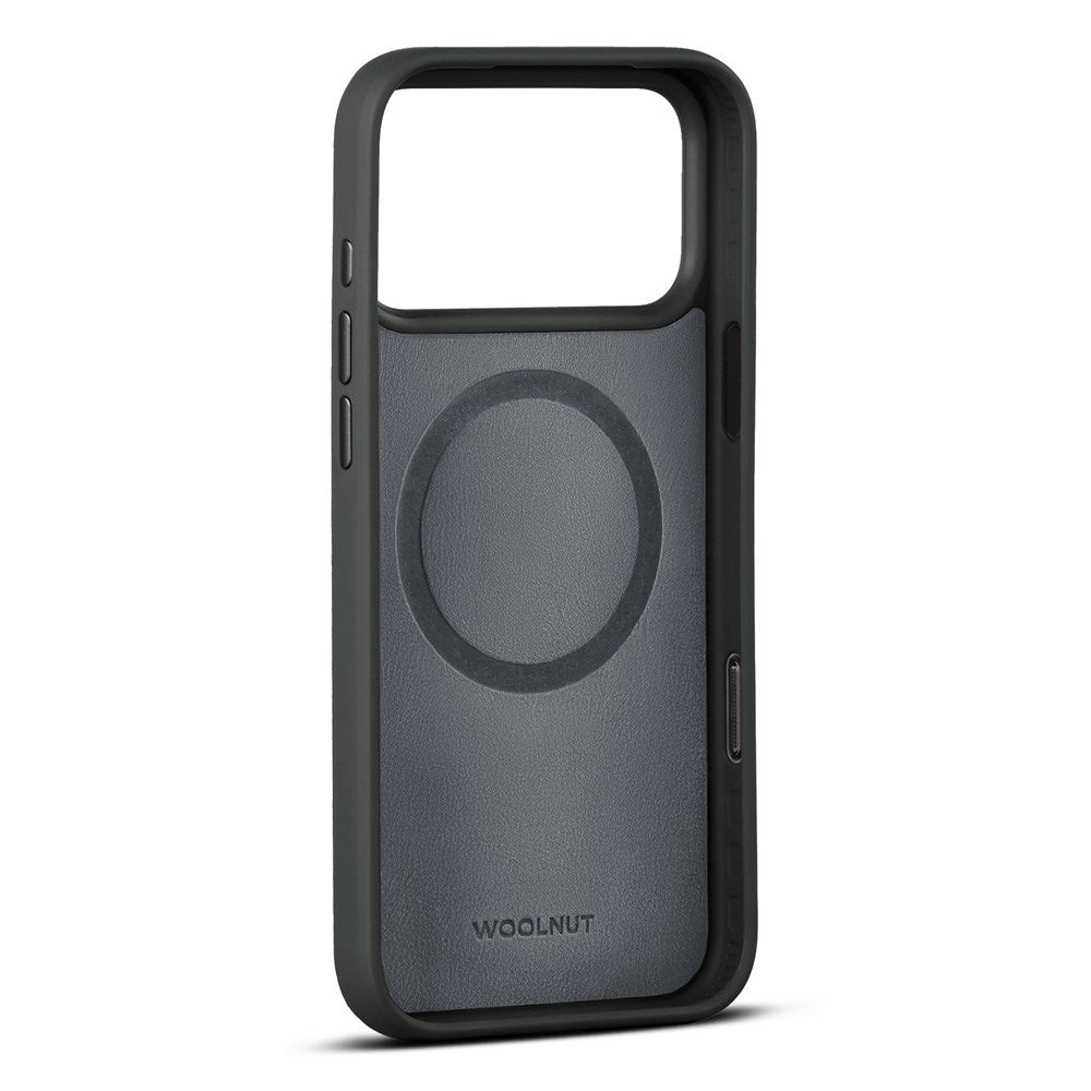 WOOLNUT iPhone 17 Pro Max Äkta Läder Skal - MagSafe Kompatibel - Svart