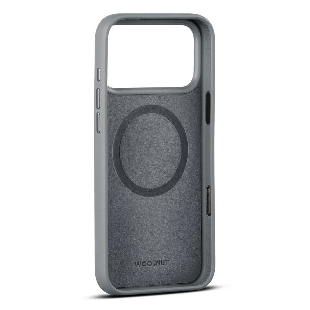 WOOLNUT iPhone 17 Pro Max Äkta Läder Skal - MagSafe Kompatibel - Grå
