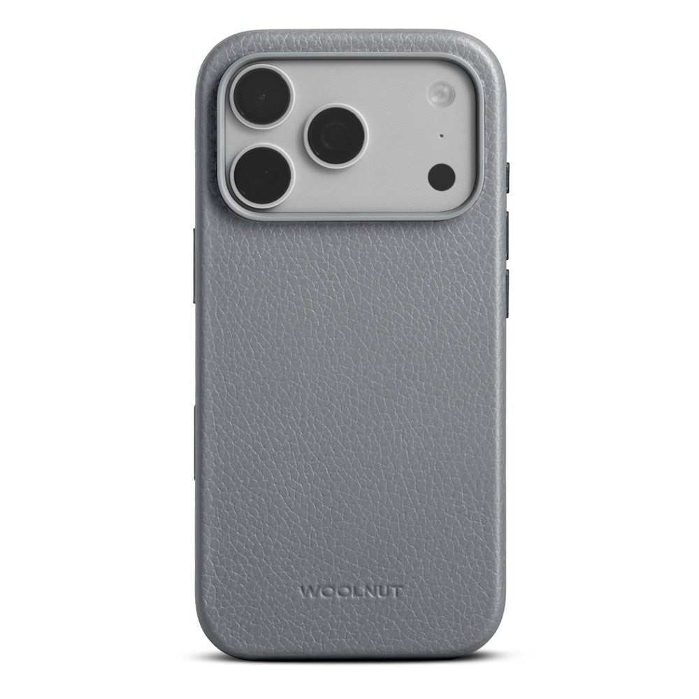 iPhone 18 Pro WOOLNUT Äkta Läder Skal - MagSafe Kompatibelt - Grå
