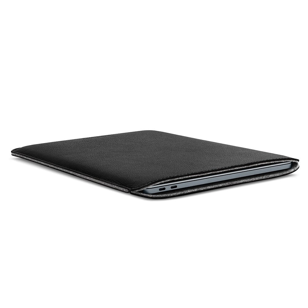 Woolnut Äkta Läder Sleeve för MacBook / Laptop 13" (315 x 220mm) - Svart
