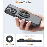 TORRAS MagSpin Magnetisk Fingerring med Inbyggt Kickstand - MagSafe Kompatibel - Mörkgrå