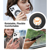 TORRAS MagSpin Magnetisk Fingerring med Inbyggt Kickstand - MagSafe Kompatibel - Mörkgrå